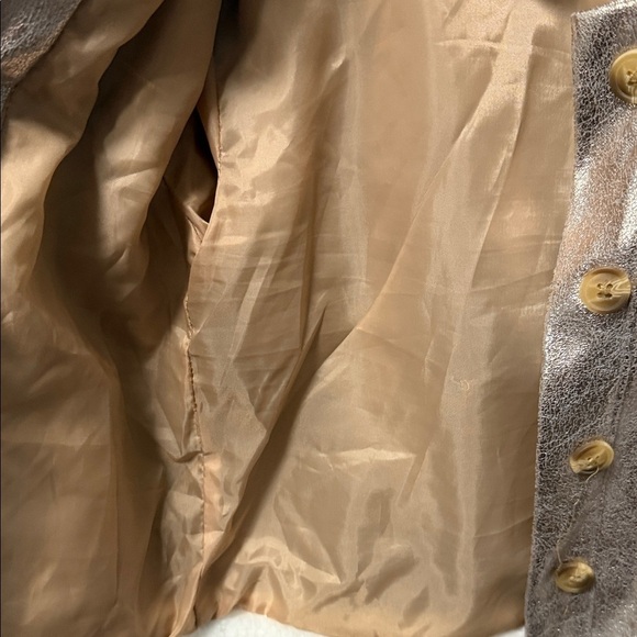 Metallic Kids Jacket with Faux Fur Trim - Picture 6 of 8